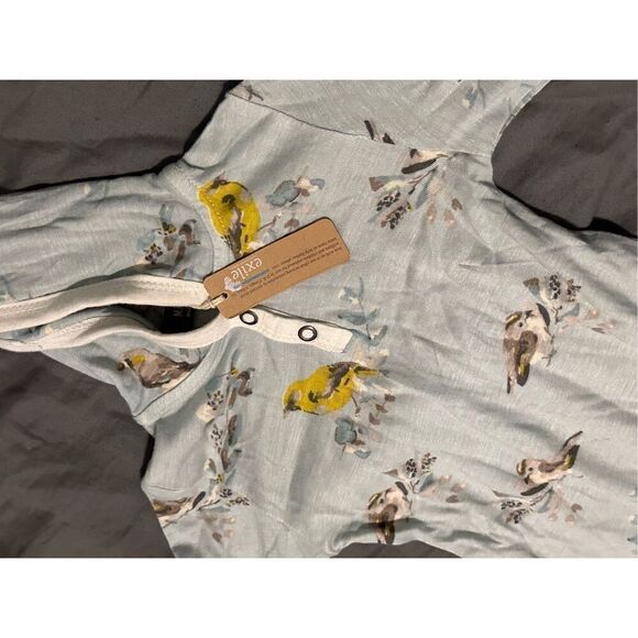 NEW WITH TAGS OUT OF STOCK MILKBARN Blue Bird Bamboo Hooded Romper size 6 months - Picture 4 of 9